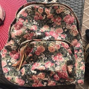 Brandy Melville Floral Canvas Backpack